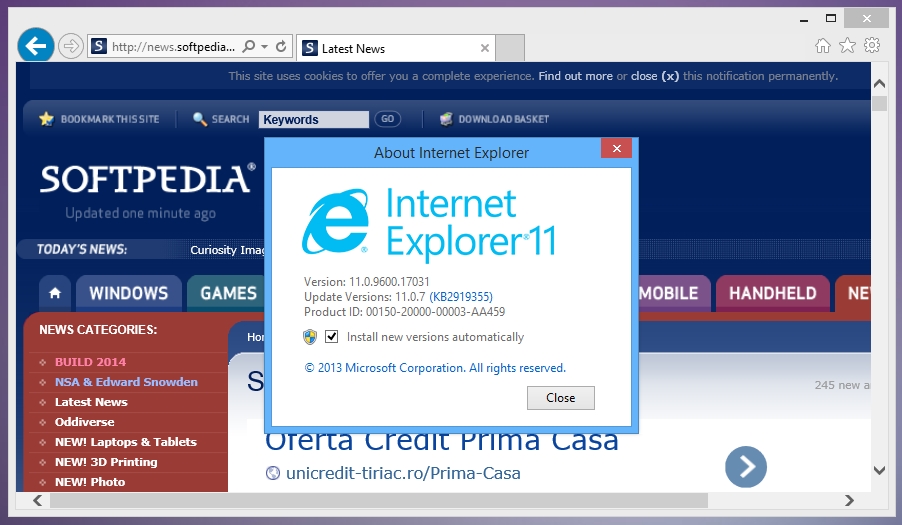 Internet Explorer Update Windows 7 - brownslow